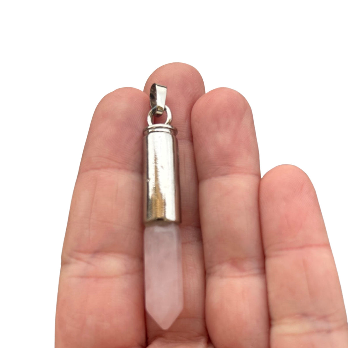 Point Pendant with Filigree Cap Rose Quartz WindWillowCo