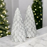 White Concrete Christmas Decor Trees • Set of 2