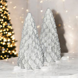 White Concrete Christmas Decor Trees • Set of 2