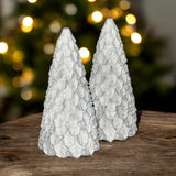 White Concrete Christmas Decor Trees • Set of 2
