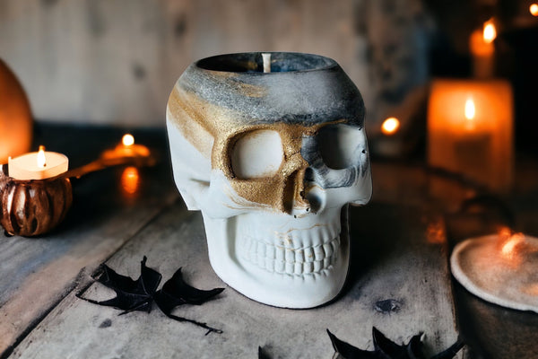 Artisan Skull Candle • Whiskey Oak