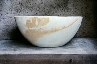 Concrete Artisan Bowl • Gold accent