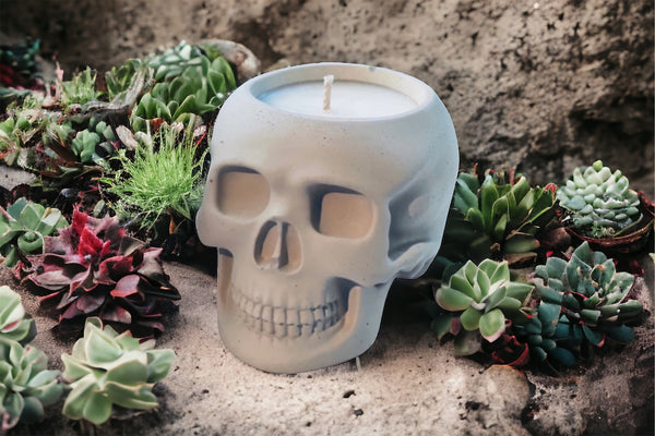 Concrete Skull Soy Candle