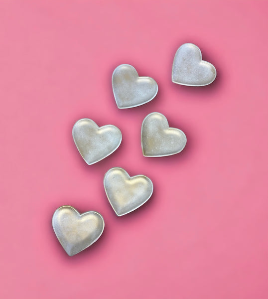 White + Gold Heart Tray Set of 6