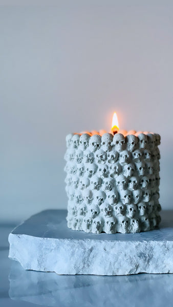 Single Concrete Skull Soy Candle